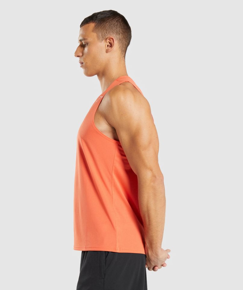 Men's Gymshark Arrival Tanks Orange | CA 1D3A68